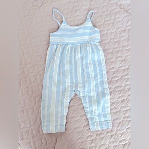 City Mouse blue striped romper size 3-6months